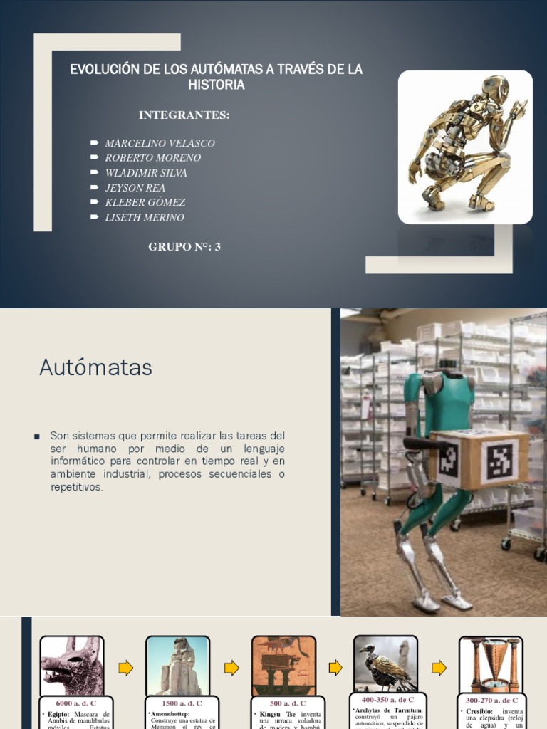 Evolución Histórica de los Autómatas | PDF | Robot | Robótica