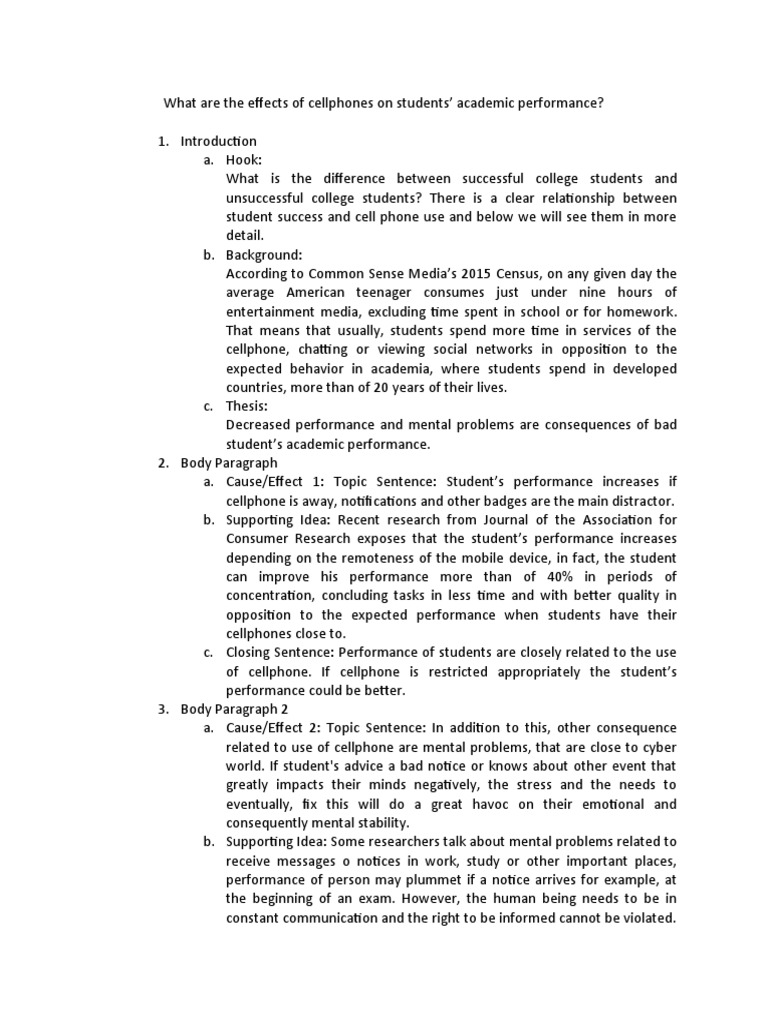 Impact of Cellphones on Student Performance | PDF | Mobile Phones | Reason