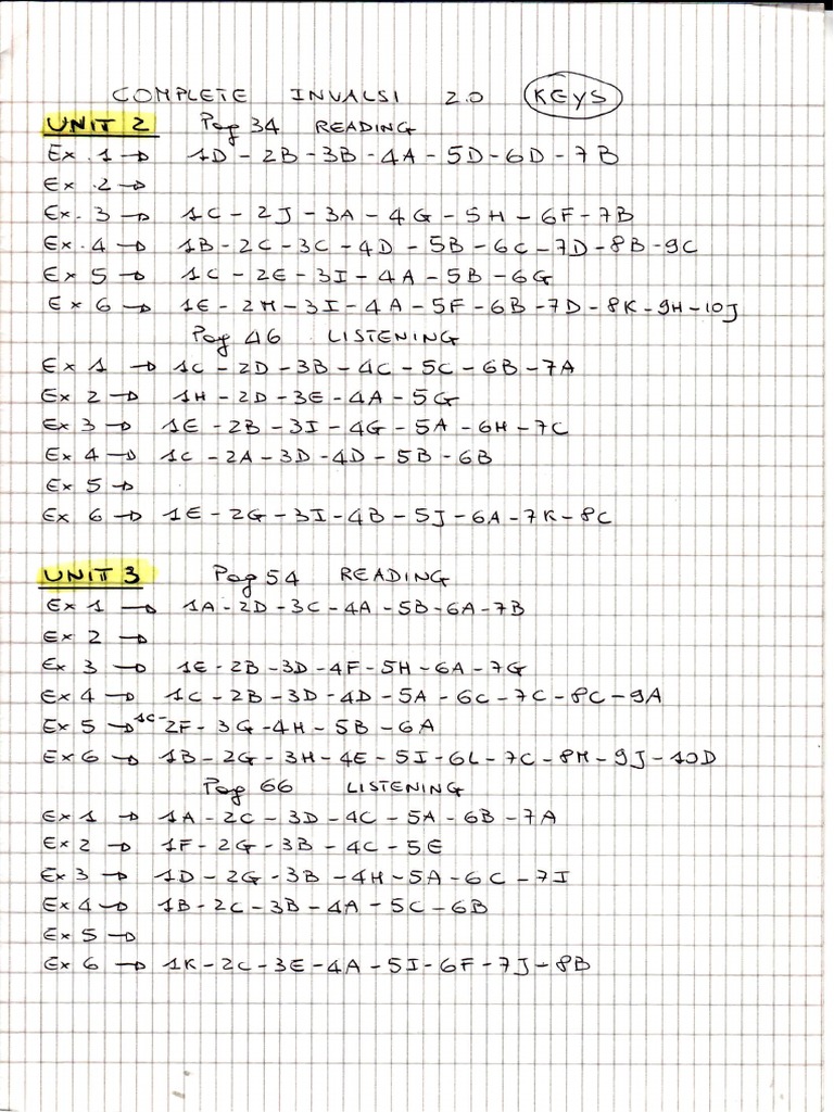 Complete Invalsi Keys Unit 23 PDF