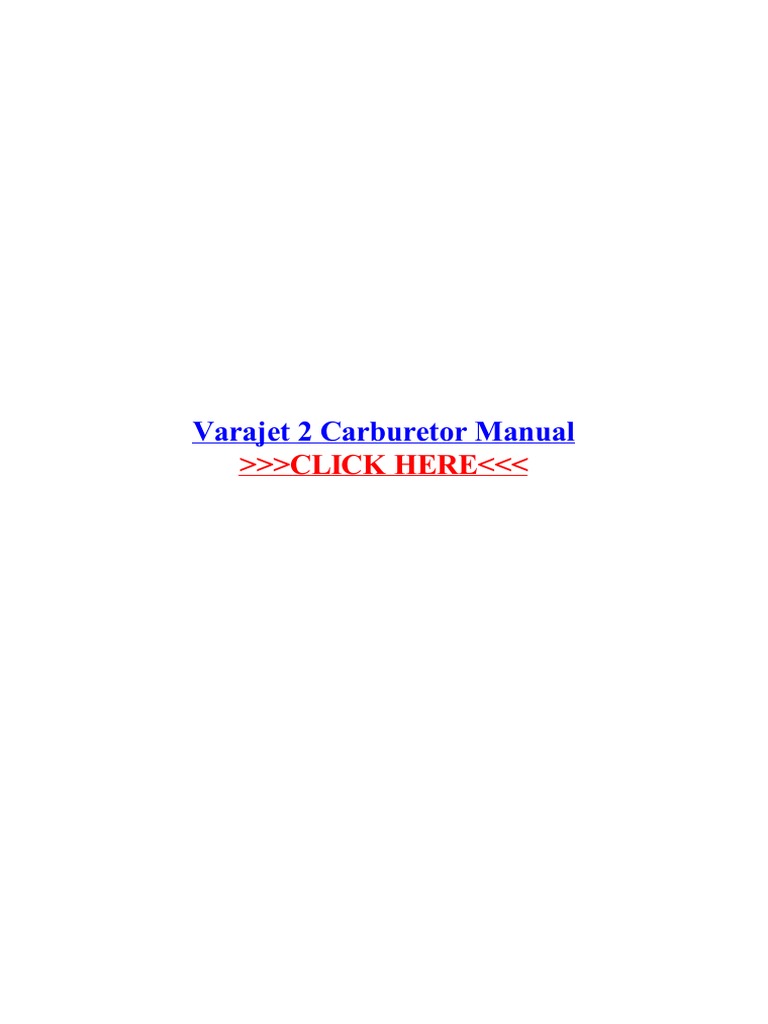 Varajet 2 Carburetor Manual PDF Carburetor General Motors Marques