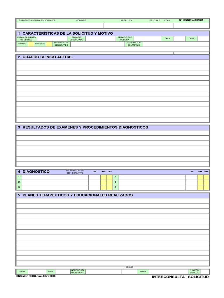 Formulario de Interconsulta Médica 007 | PDF