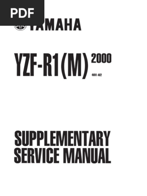 Yamaha YZF R1 Service 2000 | PDF | Screw | Carburetor