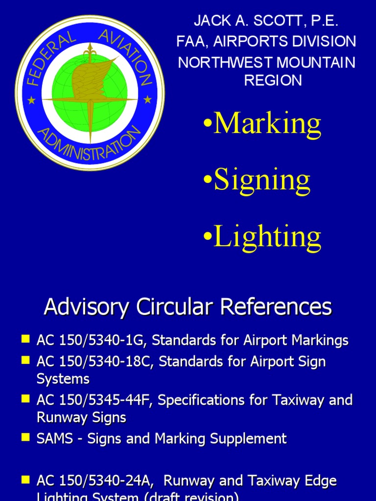 FAA Airport Markings and Signage Standards | PDF | Runway | Aviation