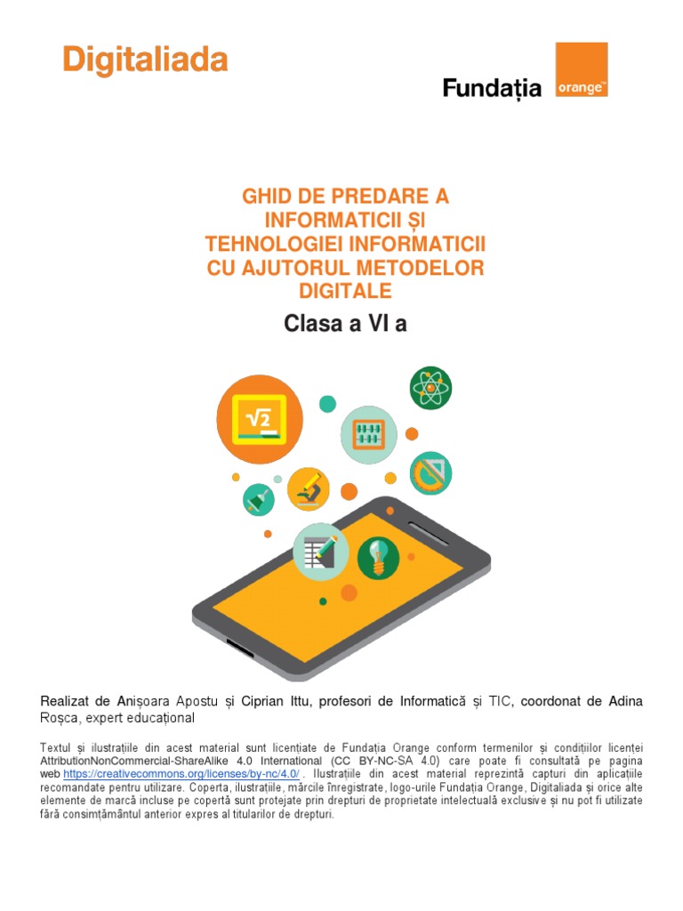 indoor Patronize cry 1074-Ghid - Predare - Informatica - TIC - Clasa - 6 - Metode - Digitale |  PDF
