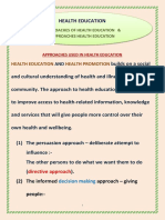 Approaches Used in Health Educatio