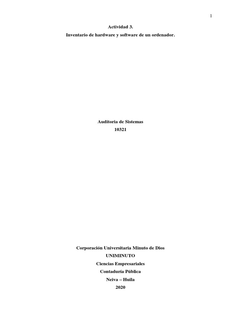 Inventario de Hardware y Software | PDF | Software de la aplicacion ...