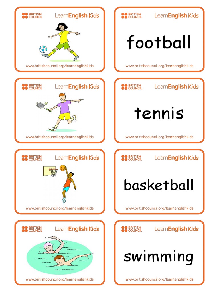 Sports Vocabulary Flashcards Collection | PDF