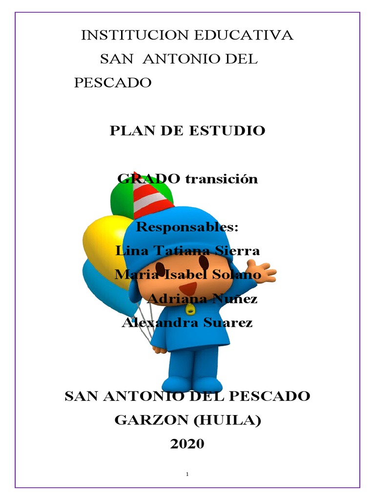Plan de Estudios Preescolar San Antonio | PDF | Educación de la primera ...