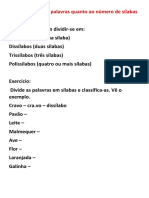 Classificação Das Palavras Quanto Ao Número de Sílabas