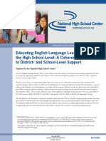 Educating English Language Learners at The High School Level: A Coherent Approach To District-And School-Level Support