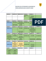 Programacion de Actividades Academicas Otorrinolaringologia Agosto 2020