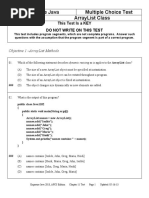 Exposure Java Multiple Choice Test Arraylist Class: This Test Is A Key Do Not Write On This Test