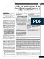 I ¿Cuáles Son Las Obligaciones de Los Deudores Tributarios Establecidos en El Código Tributario?