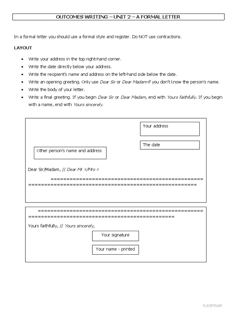 2 Unit 2.0 - b2 Writing - A Formal Letter - Giving Advice | PDF