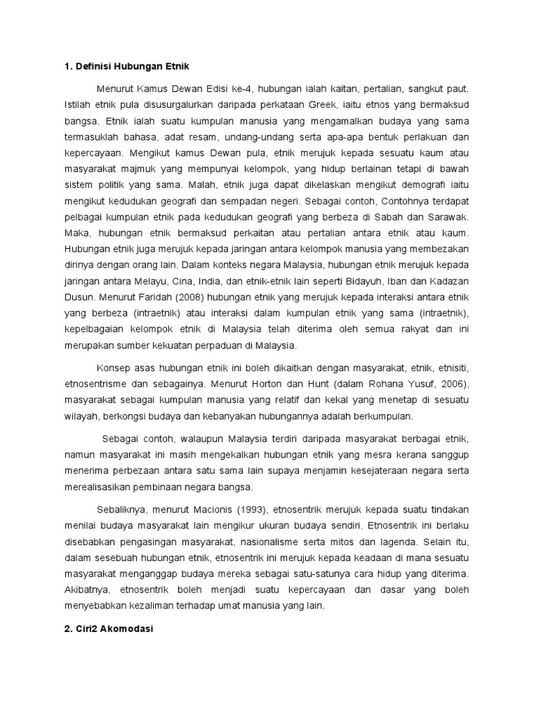 Definisi Hubungan Etnik Pdf