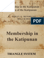 Membership in The Katipunan Kartilla of The Katipunan: Erlyn G. Retoriano Bsa 1 Sched 1