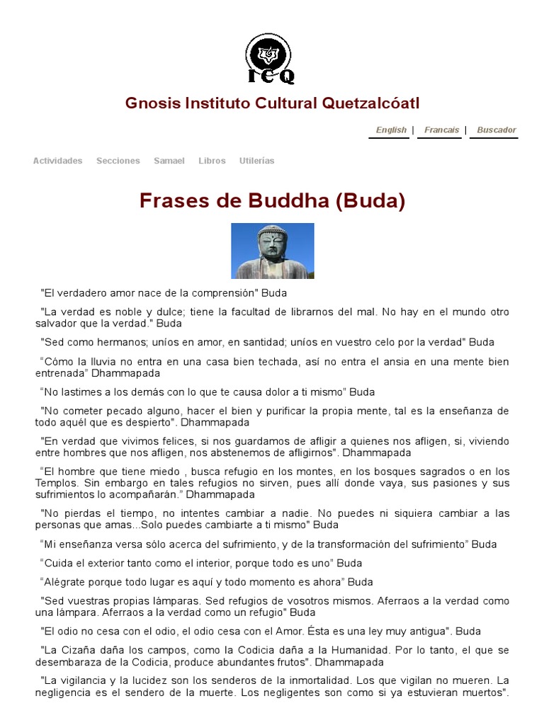 Frases de Buda sobre la vida y la verdad | PDF | Gautama Buddha ...