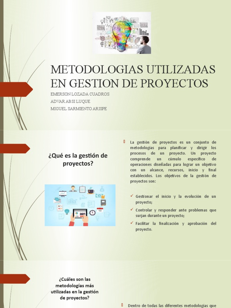 Trabajo Grupal Metodologias Utilizadas en La Gestion de Proyectos | PDF ...