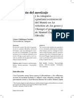 La Cuestión Del Mestizaje: y La Categoría Epistémico-Existencial Del Muntú en La