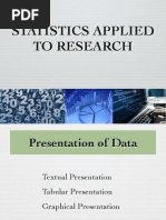 Statistics Applied To Research