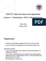 Cse373: Data Structures and Algorithms Lecture 1: Introduction Adts Stacks/Queues