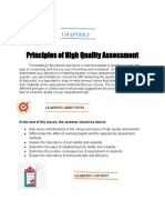 Principles of High Quality Assessment: Learning Objectives