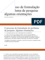 O Processo de Formulação Do Problema de Pesquisa