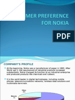CONSUMER PREFERENCE FOR NOKIA