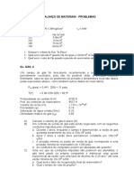 Balanço de materiais - problemas de gás e óleo