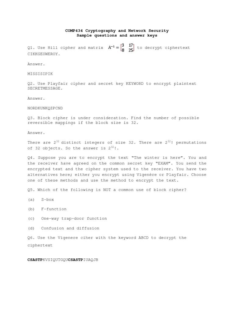 COMP434 Cipher Techniques Overview | PDF | Cipher | Cryptography