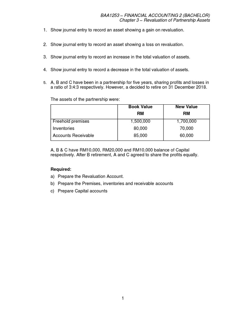 Partnership Asset Revaluation Guide | PDF | Book Value | Valuation ...