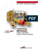 Cooper Crouse-Hinds Terminator TM Brass Cable Glands Catalog