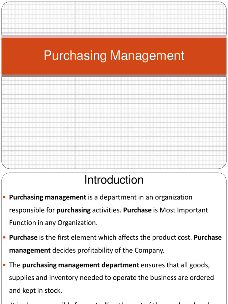 Purchasingmanagement | PDF | Supply Chain Management | Business