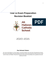 Year 11 Exam Preparation Revision Booklet: Our School Vision