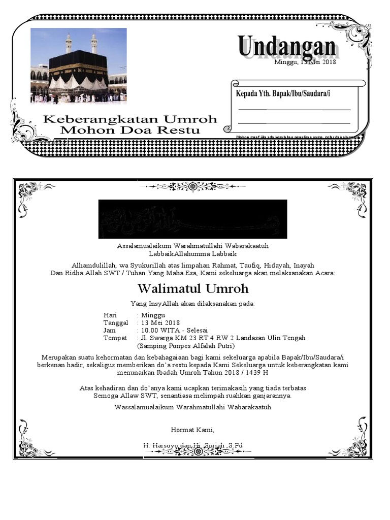 Undangan Umroh | PDF