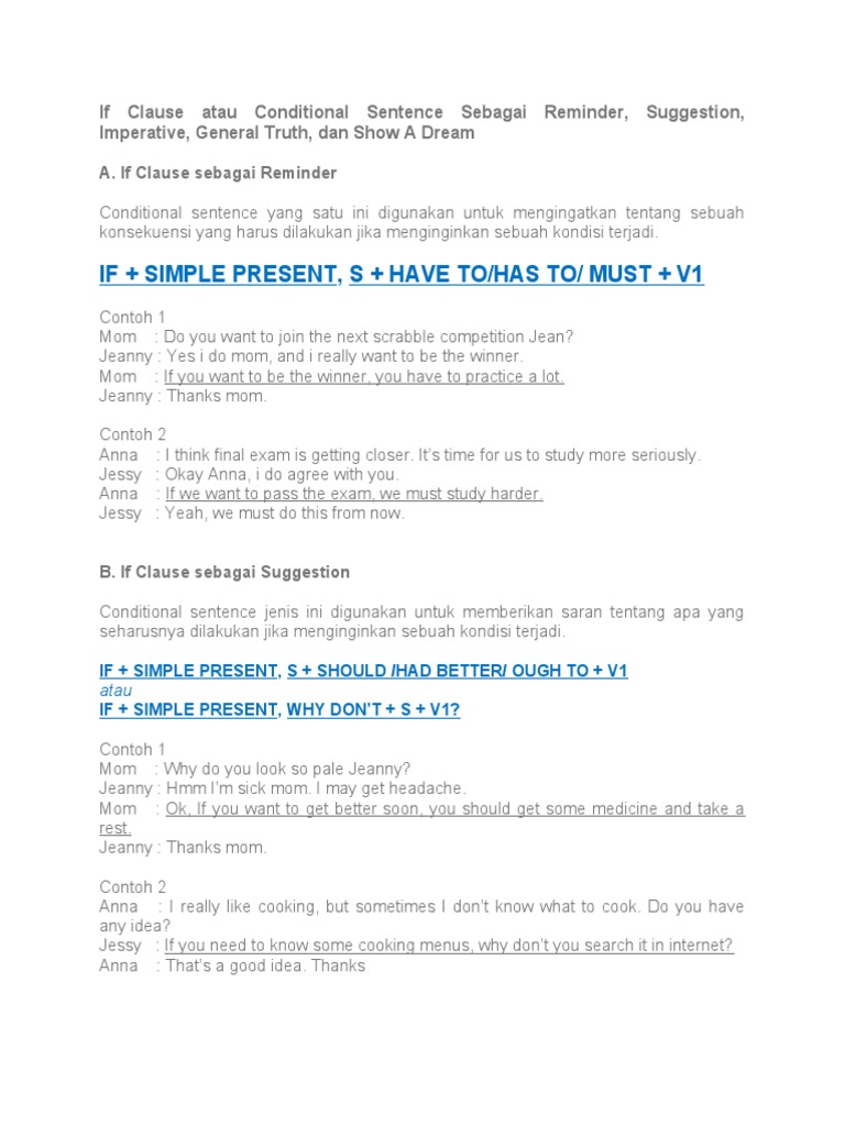Pemahaman If Clause dalam Bahasa Inggris | PDF | Seni & Disiplin Bahasa