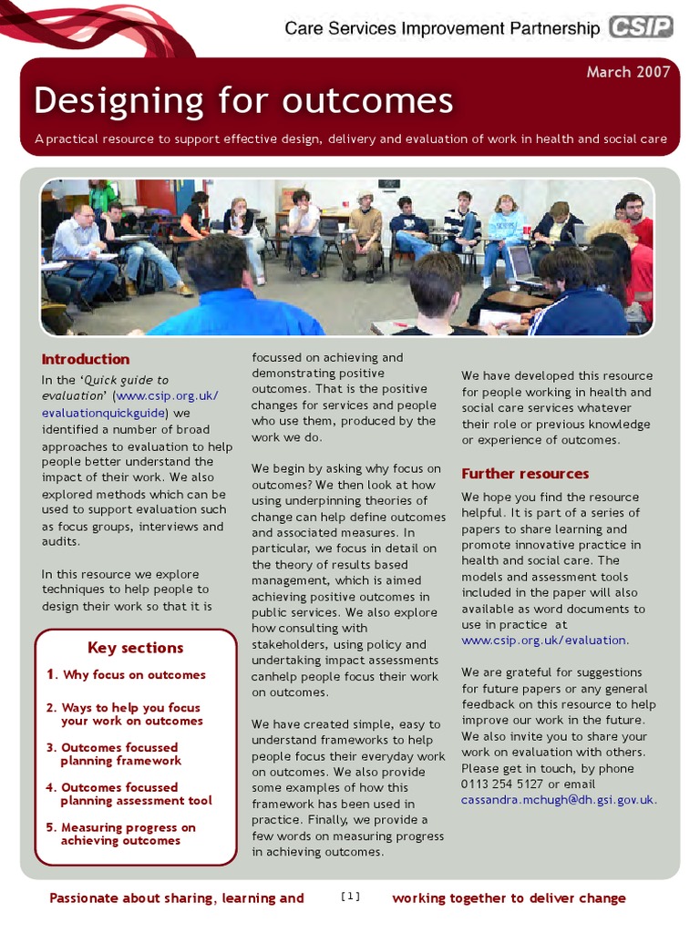 CSIP Designing-for-Outcomes | PDF | Evaluation | Project Management