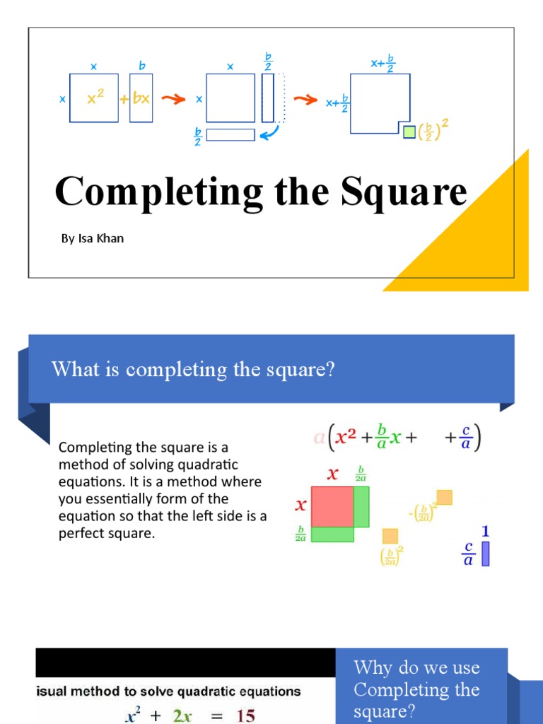Completing The Square: by Isa Khan | PDF | Teaching Methods & Materials