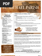 Welcome To: Eighth Sunday in Ordinary Time Parish Staff and Ministries