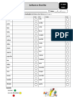 Avaliação da leitura das letras p, t, l, m, v no 1o ano