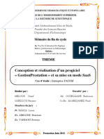 Conception Et Réalisation D'un Progiciel Gestion Prestation Et Sa Mise en Mode SaaS Cas D'étude Entreprise