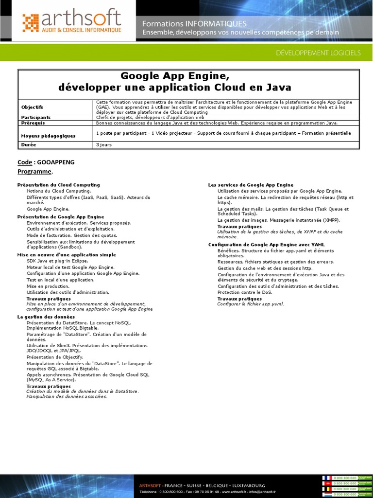 Développer sur Google App Engine en Java | PDF | Java (Langage de ...