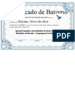 Certificado de Batismo Ebn