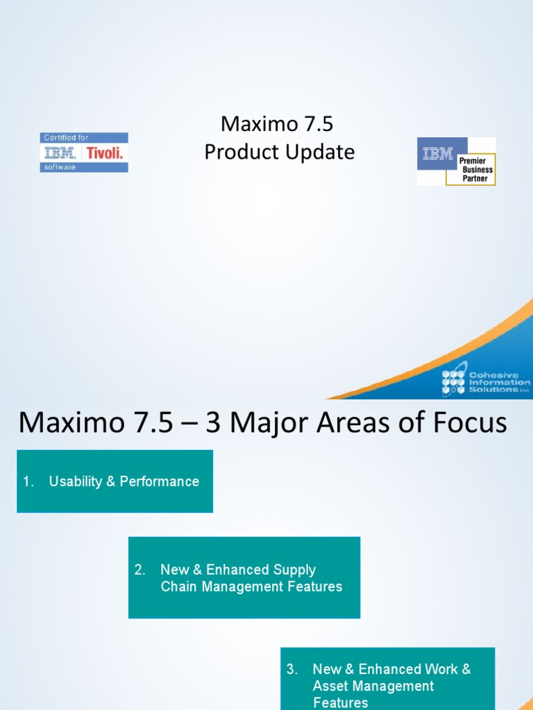 Maximo 7.5 Product Update Overview | PDF | Receipt | Inventory
