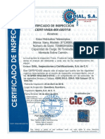 Certificado Equipo Sp-318 2018