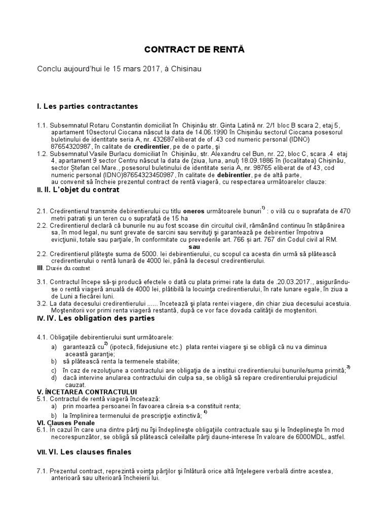 Contract de Renta | PDF