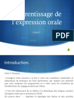 Animation sur l'expression orale Cycle 2