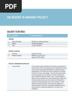 Ski Resort in Manang Project: Salient Features