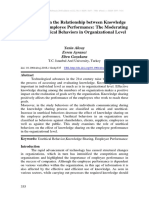 A Research On The Relationship Between Knowledge Sharing and Employee Performance: The Moderating Role of Unethical Behaviors in Organizational Level