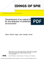Proceedings of Spie: Development of An Optical Biosensor For The Detection of Antibiotics in The Environment